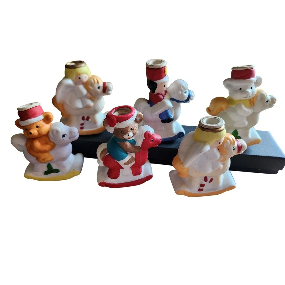 Vintage Jasco Christmas‎ Rocking Horse Twinkle Tree Rockers Set of 6